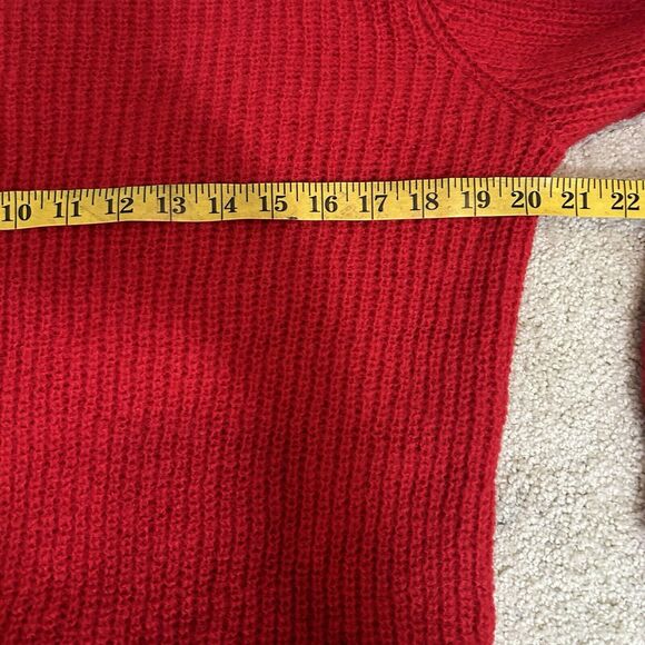 NWT NAKD Knitted Open Back Wide Sleeve Slit Sweater Dress Red Women's Size S/M - Picture 9 of 12